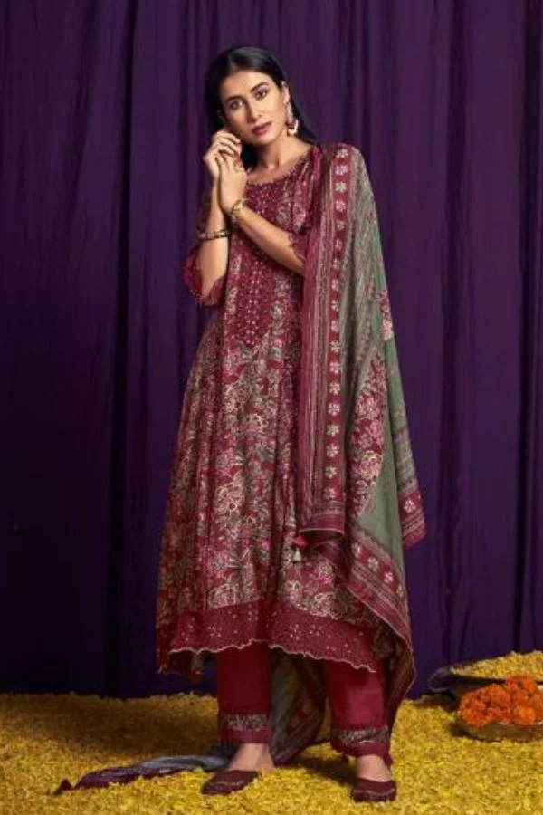 Jay Vijay Prints Verity Silk Digital Printed Summer Suit 8672
