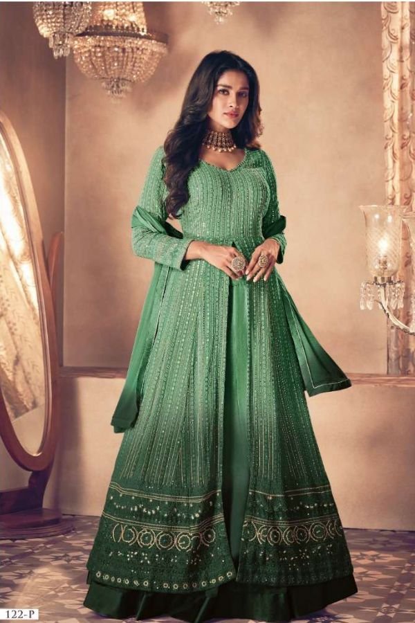 Sayuri Designer Noor Gold Shaded Partwear Dress 122-P