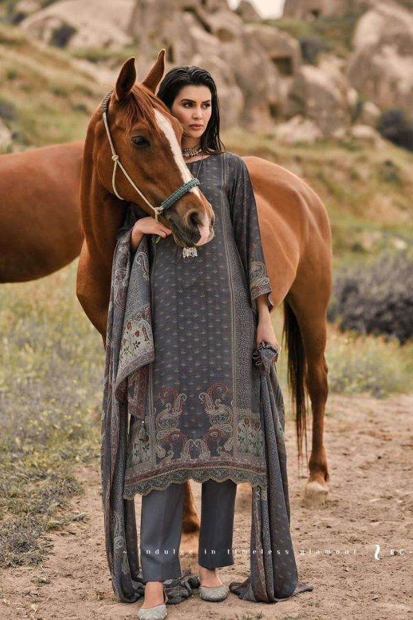 Varsha Fashion Enchant Pashmina Silk Printed Winter Suit EC-02