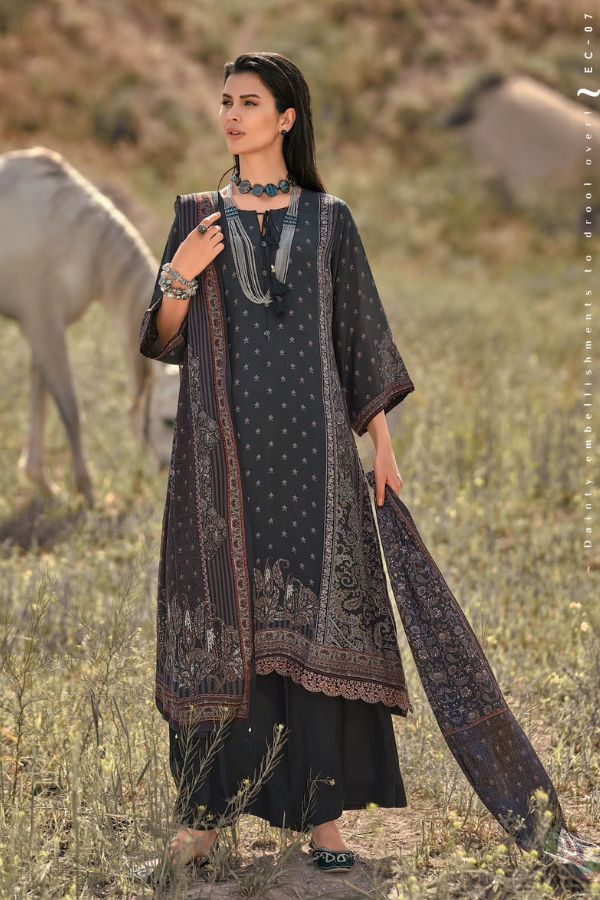 Varsha Fashion Enchant Pashmina Silk Printed Winter Suit EC-07