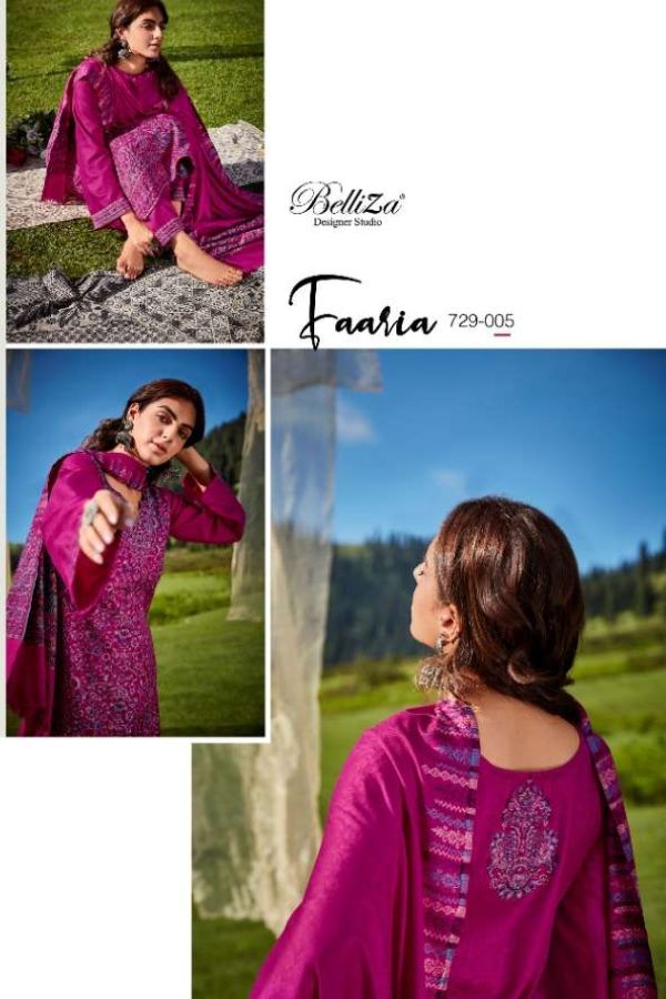 Belliza Designer Studio Faariah Pashmina Winter Unstitched Salwar Suits 729-005