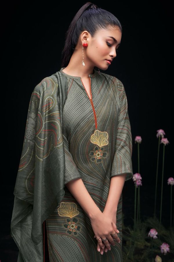 Ganga Fashions Airi S2270 Wool Pashmina Winter Suit S2270-B