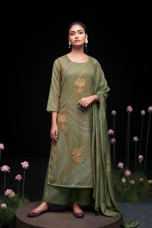 Ganga Fashions Airi S2270 Wool Pashmina Winter Suits S2270-D