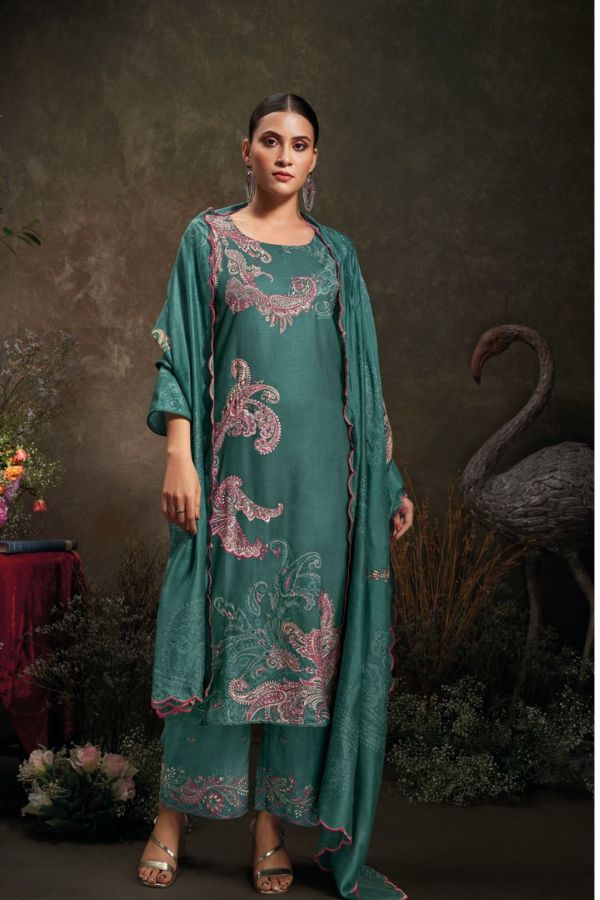 Ganga Fashions Saskia S2037 Wool Pashmina Winter Suit S2037-c