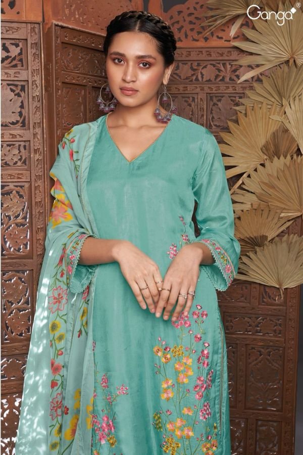 Ganga Fashion Romy S2062 Silk Partywear Ladies Suit S2062-b