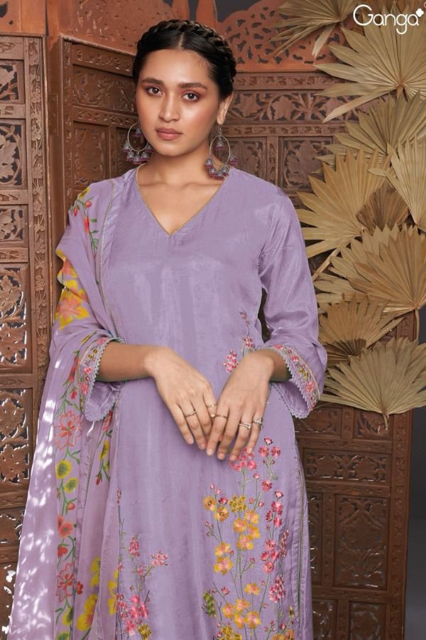 Ganga Fashion Romy S2062 Silk Partywear Ladies Suit S2062-C