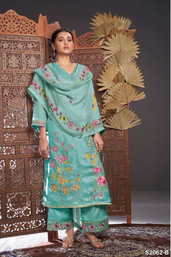 Ganga Fashion Romy S2062 Silk Partywear Ladies Suits S2062-b
