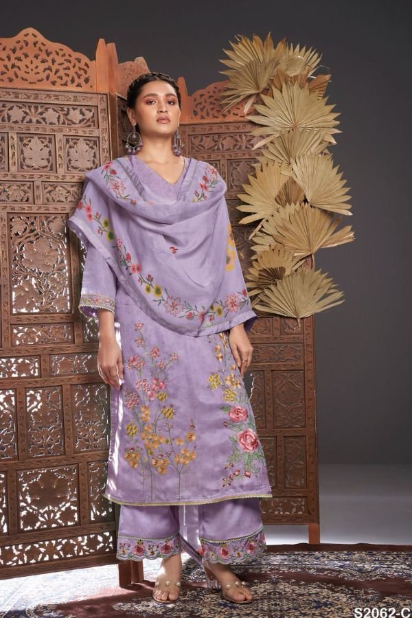 Ganga Fashion Romy S2062 Silk Partywear Ladies Suits S2062-C