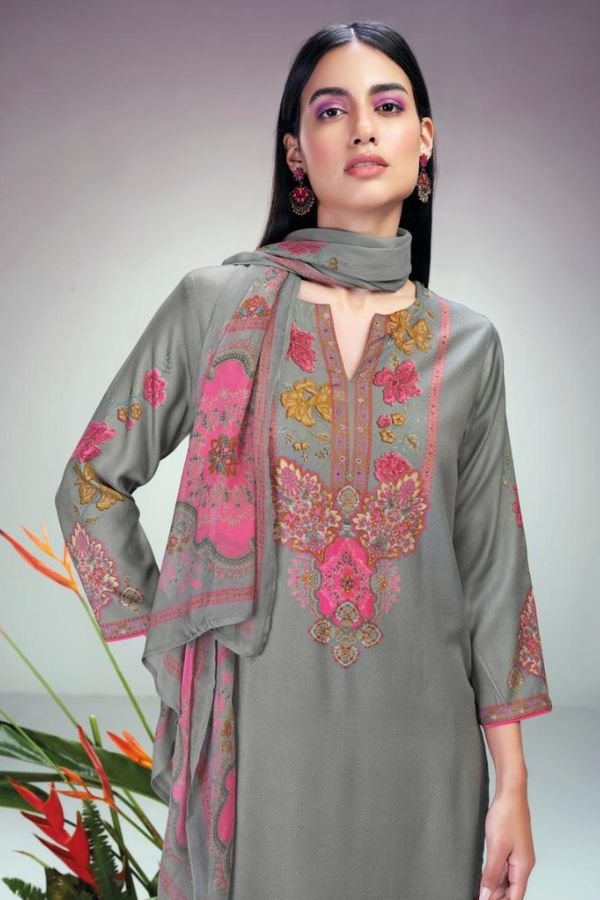 Ganga Fashions Dilhani S2275 Wool Pashmina Winter Suit S2275-C
