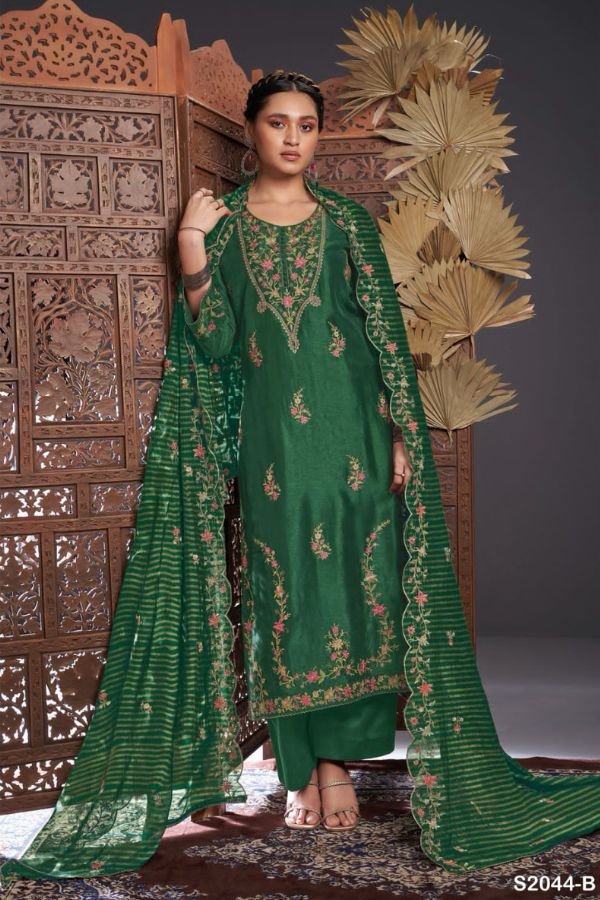 Ganga Fashions Kinny S2044 Habutai Silk Ladies Salwar Suits C2044-B
