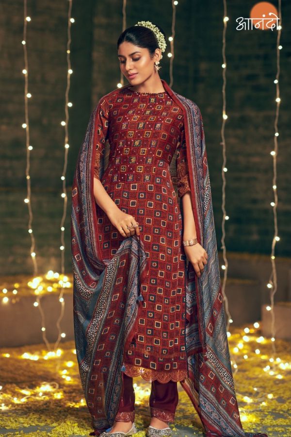 JayVijay Prints Anando Kasumi Modal Silk Salwar Suit 3148-A