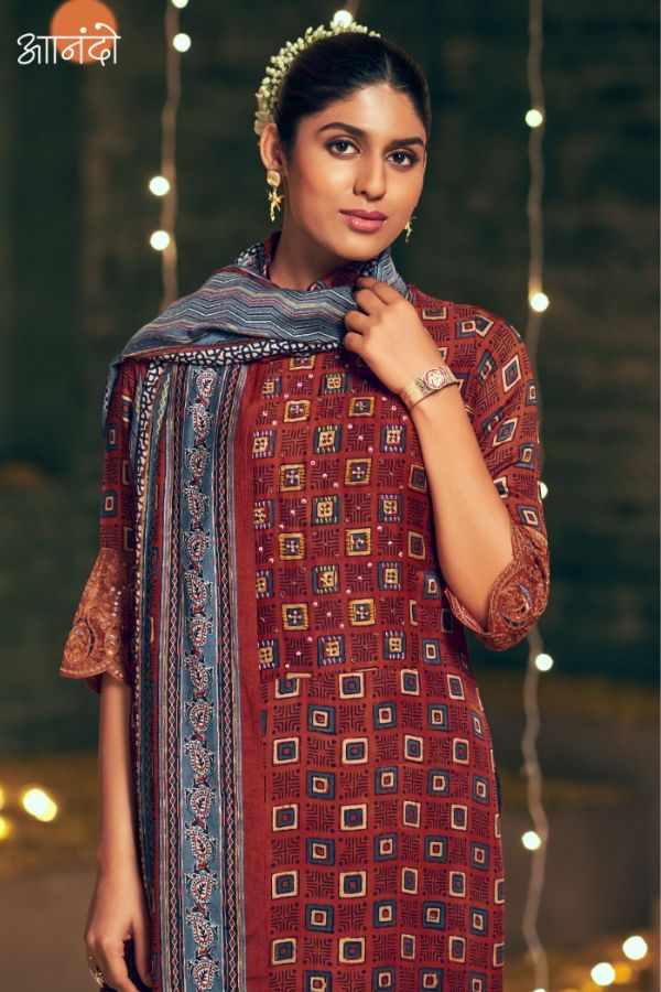 JayVijay Prints Anando Kasumi Modal Silk Salwar Suits 3148-A