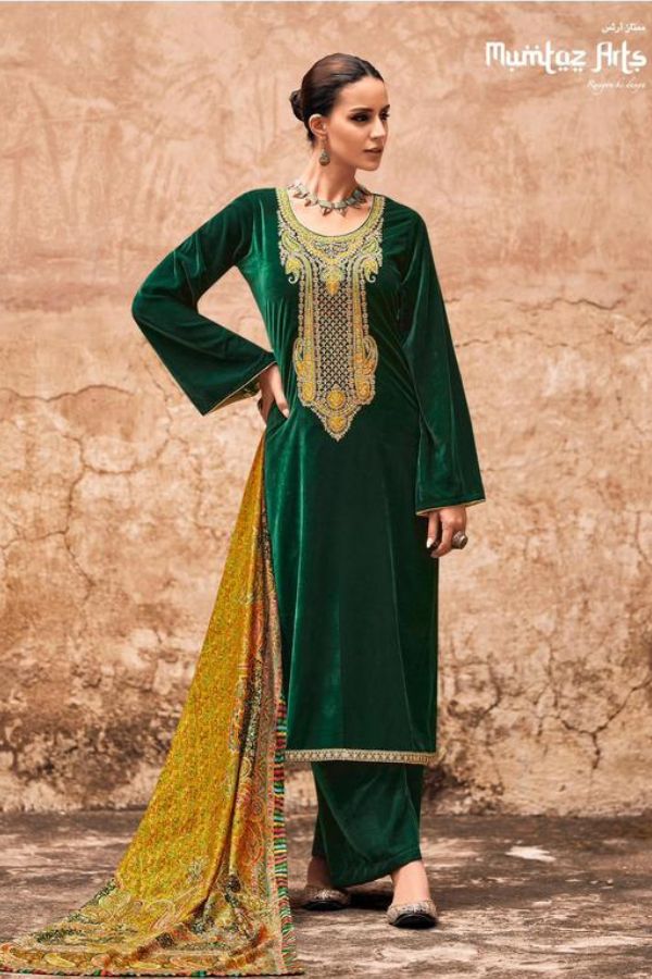 Mumtaz Arts Jashn E Bahaar Velvet Winter Unstitched Salwar Suit 63005