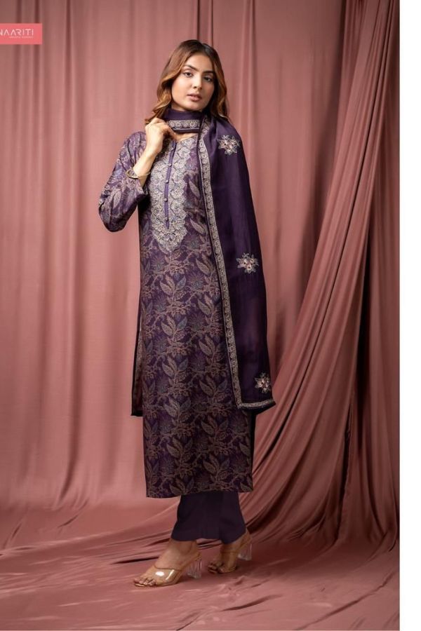 Naariti Poorva Pashmina Embroidered Ladies Suit AGOG-B
