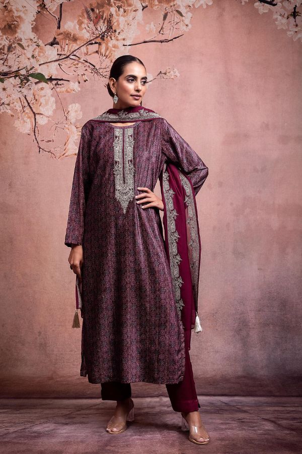 Naariti Sacchi Velvet Winter Unstitched Ladies Suit Salwar AGOG-01