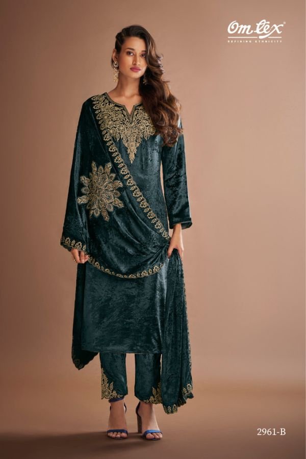Omtex Rishima Velvet Winter Collection Suits 2961-B