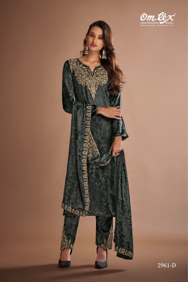 Omtex Rishima Velvet Winter Collection Suits 2961-D
