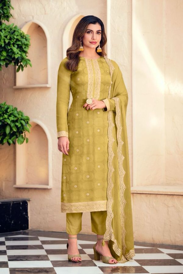 Avon Trendz Pastels 2 Organza Woven Silk Salwar Suit 2081