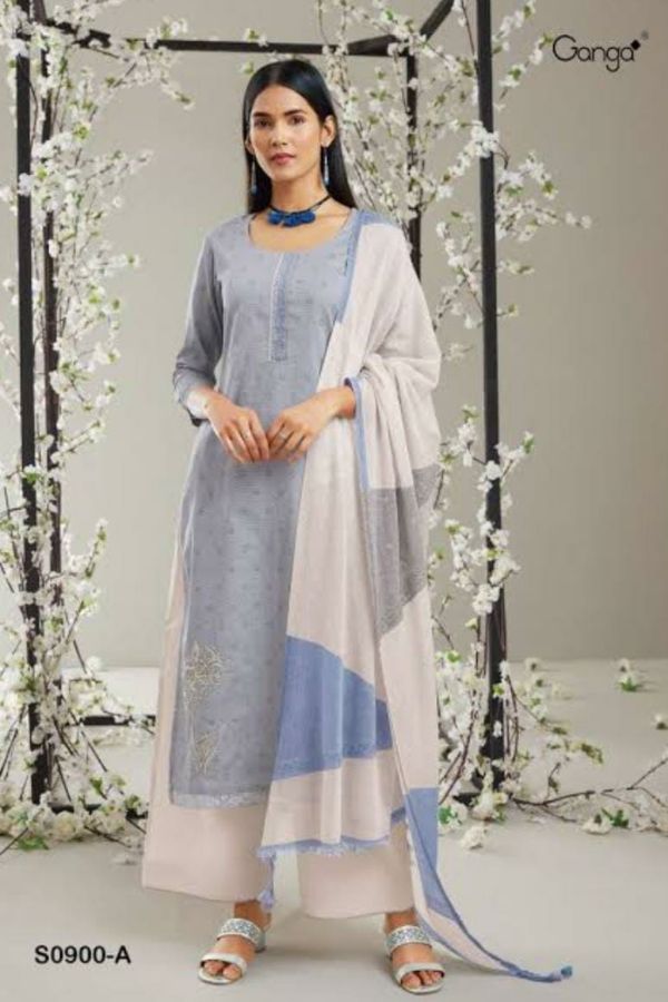 Ganga Fashions Anika S0900 Cotton Printed Ladies Suits S0900-a