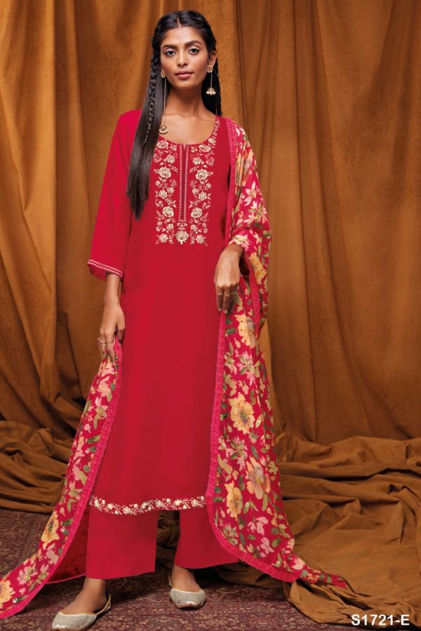 Ganga Fashions Bhagyasri S1721 Silk Ladies Salwar Suit S1721-E
