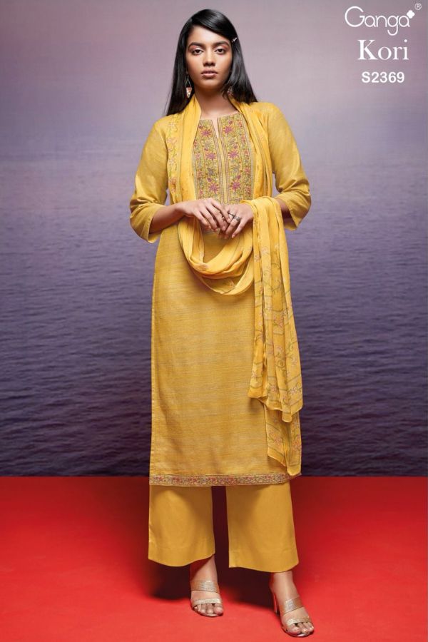 Ganga Fashions Kori S2369 Woven Solid Unstitched Suit S2369-b