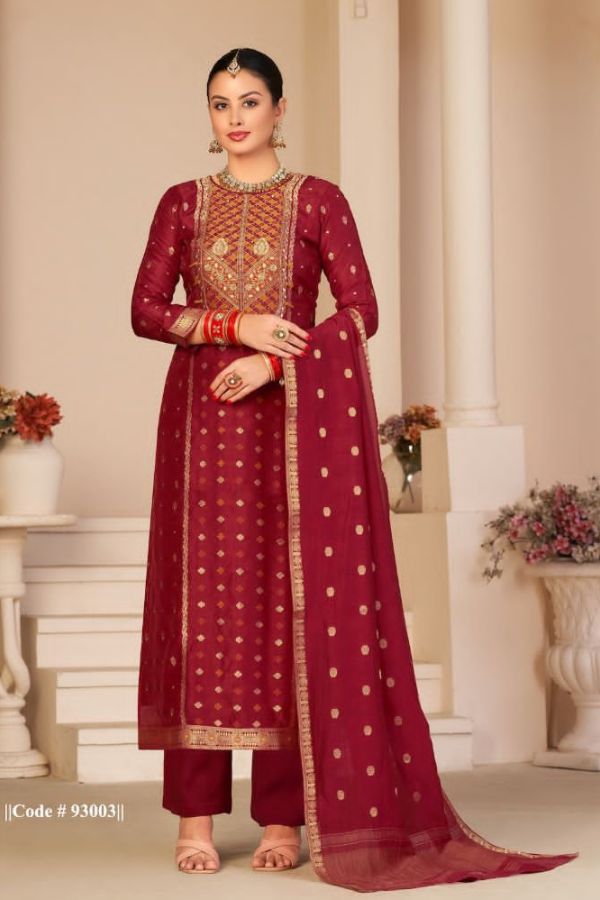 Kesar Karachi Nasrin Rancard Silk Latest Salwar Suits 93003