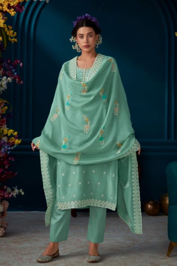 Kimora Fashion Heer Rozeen Silk Printed Partywear Salwar Suit 2153