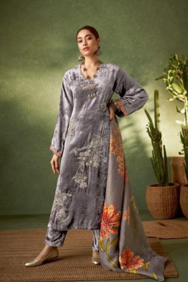 Sahiba Gulposh Velvet Embroidered Winter Suit 398