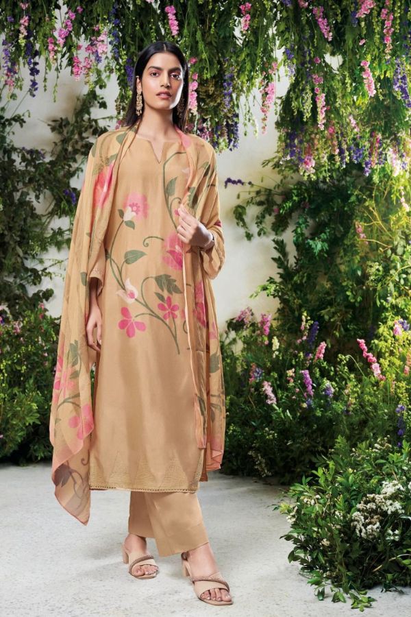 Ganga Fashions Nerissa Silk Unstitched Ladies Suit C1775