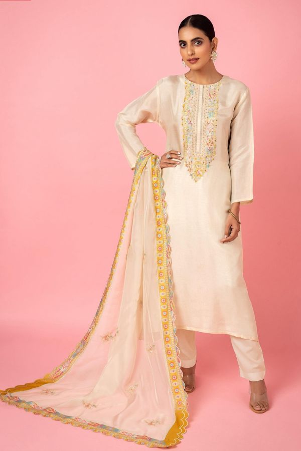 Naariti Safaf Silk Patchwork unstitched Salwar Suit AGOG-02