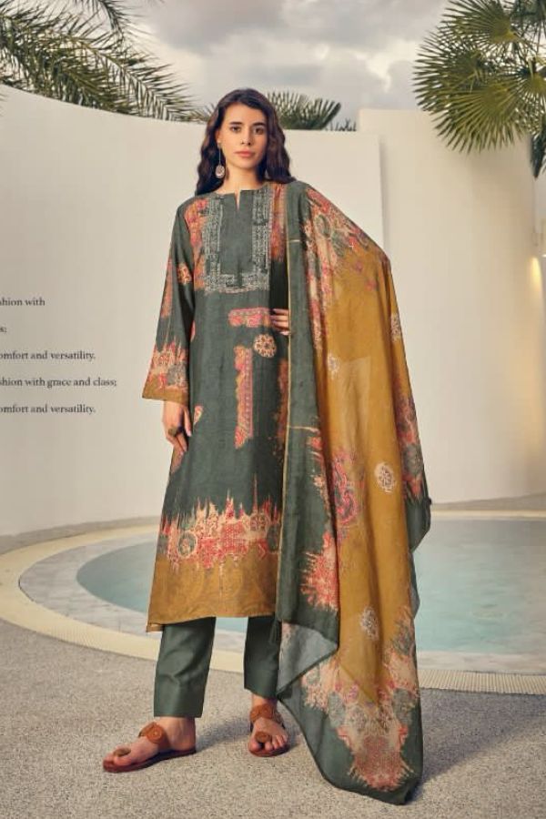 PRM Trendz Roselyn Pure Muslin Silk Unstitched Salwar Suit 5413