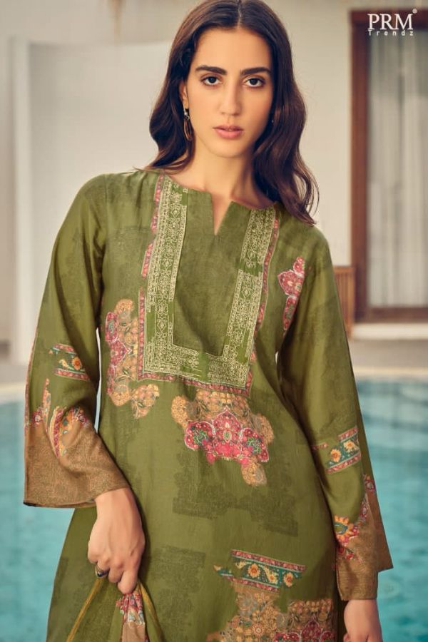 PRM Trendz Roselyn Pure Muslin Silk Unstitched Salwar Suits 5416
