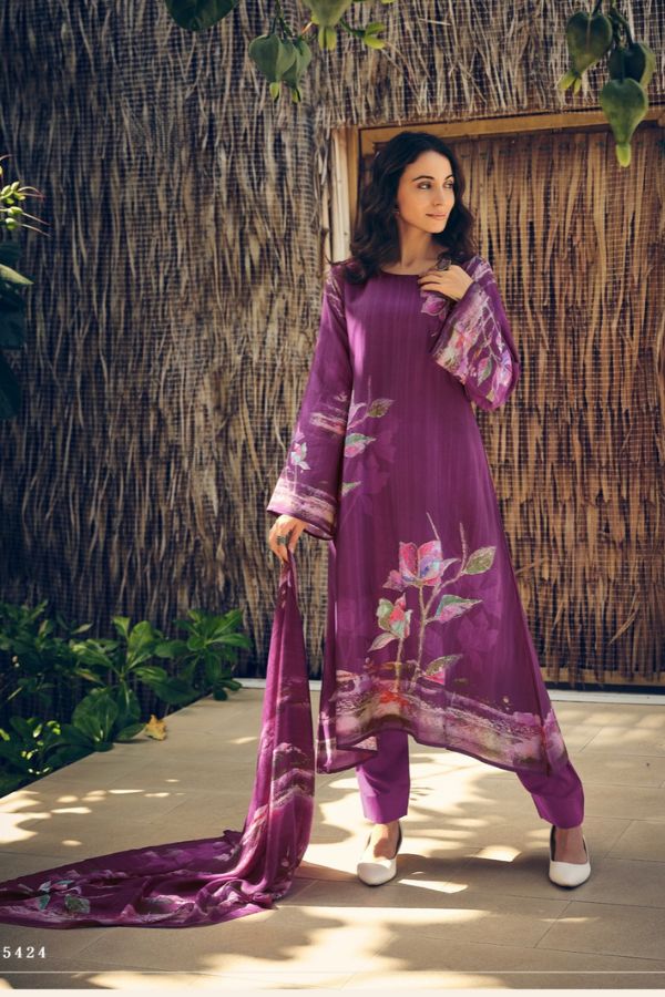 PRM Trendz Zaysha Pure Muslin Silk Unstitched Salwar Suit 5424
