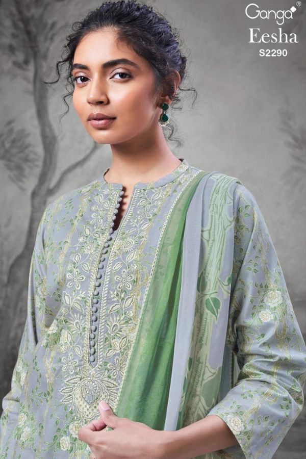 Ganga Fashions Eesha S2290 Premium Cotton Suits S2290-D
