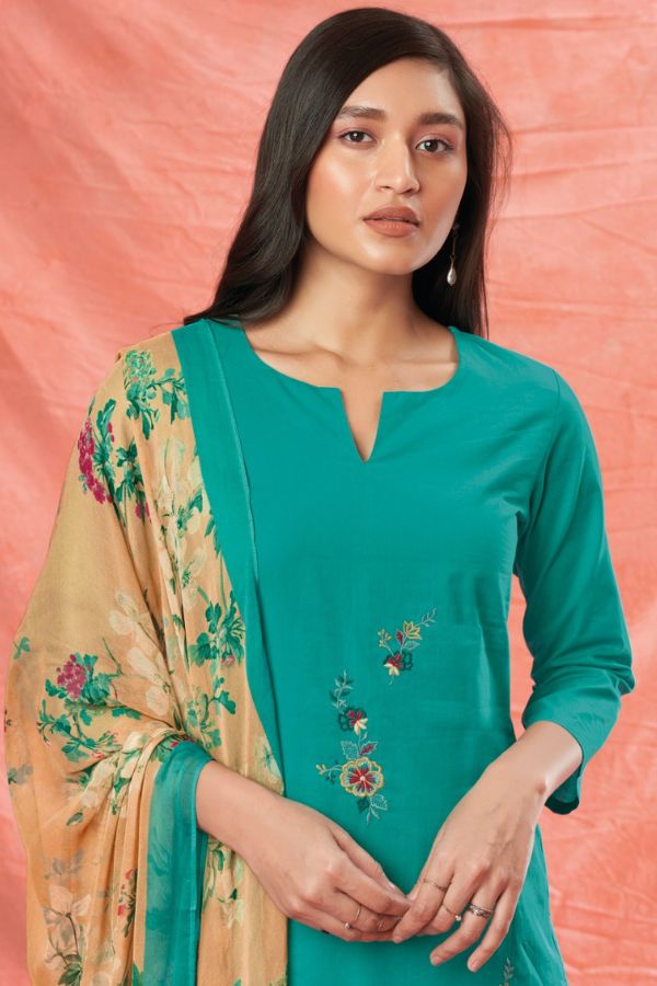 Ganga Fashions Kriti S2002 Cotton Unstitched Ladies Suit S2002-D