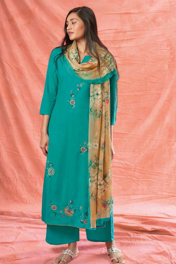 Ganga Fashions Kriti S2002 Cotton Unstitched Ladies Suits S2002-D