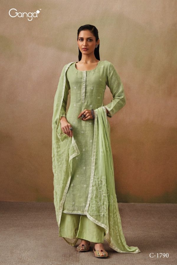 Ganga Fashions Priyani Cotton Linen Salwar Suit C1790