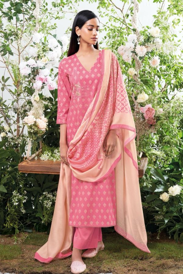 Ganga Fashions Wilmer S2412 Cotton Printed Suit S2412-D