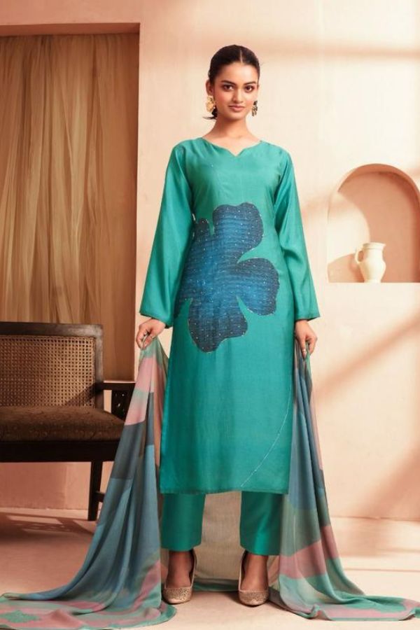 Kesar Karachi Blossom Muslin Printed Unstitched Salwar Suit 2204