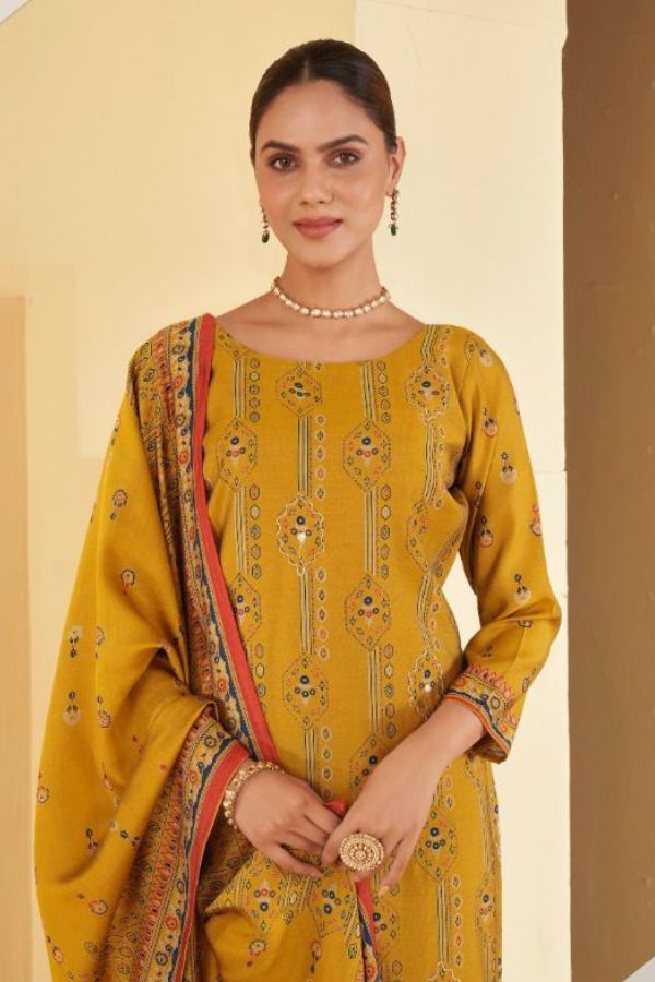 Kesar Karachi Raahi Muslin Silk Printed Unstitched Salwar Suits 29006