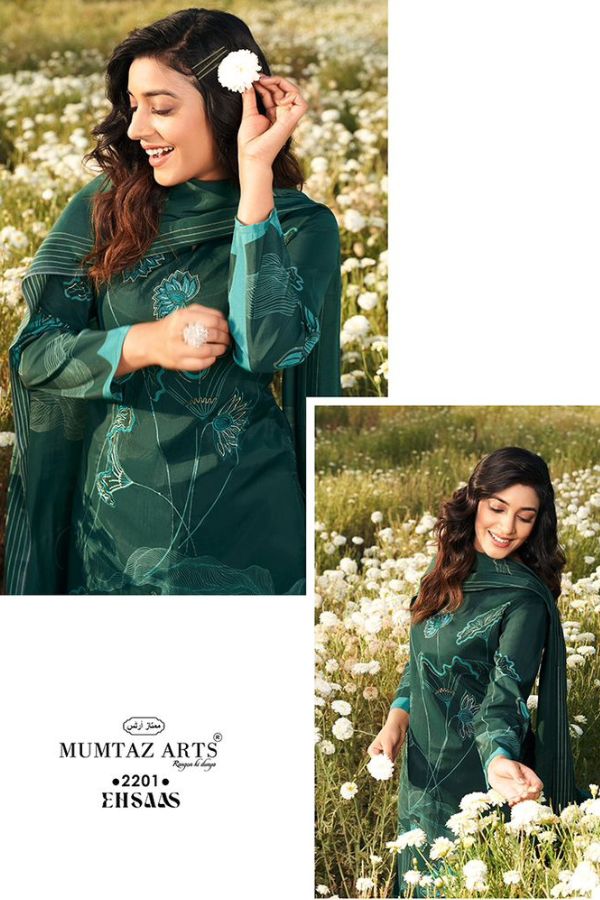 Mumtaz Arts Ehsaas Pure Muslin Digital Print Suits 2201