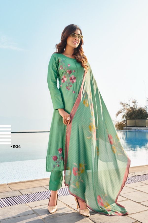 Rupali Fashion Lily Jam Satin Unstitched Ladies Suit 1104