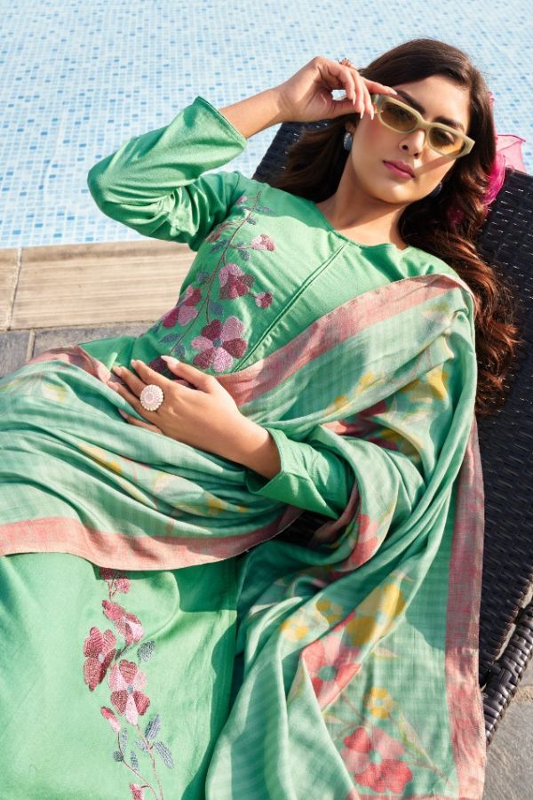 Rupali Fashion Lily Jam Satin Unstitched Ladies Suits 1104