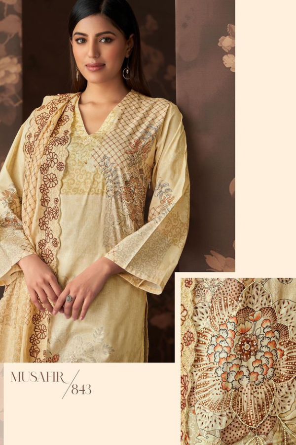 Sahiba Musafir Pure Cotton Lawn Ladies Salwar Suits 843