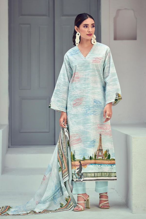 Sahiba TM Paris Organdy Printed Ladies Salwar Suit 2590