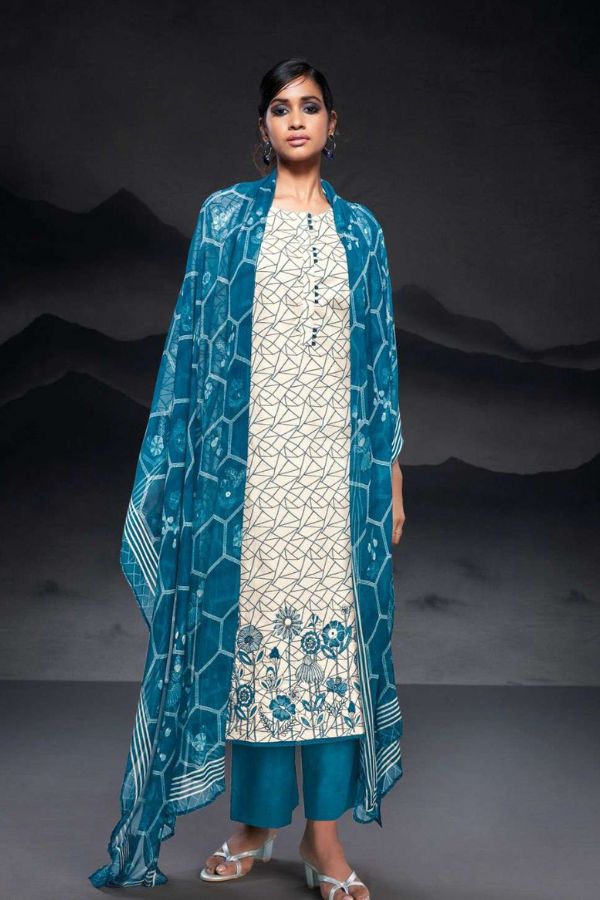 Ganga Fashions Emilijah S2245 Linen Printed Ladies Suit S2245-A