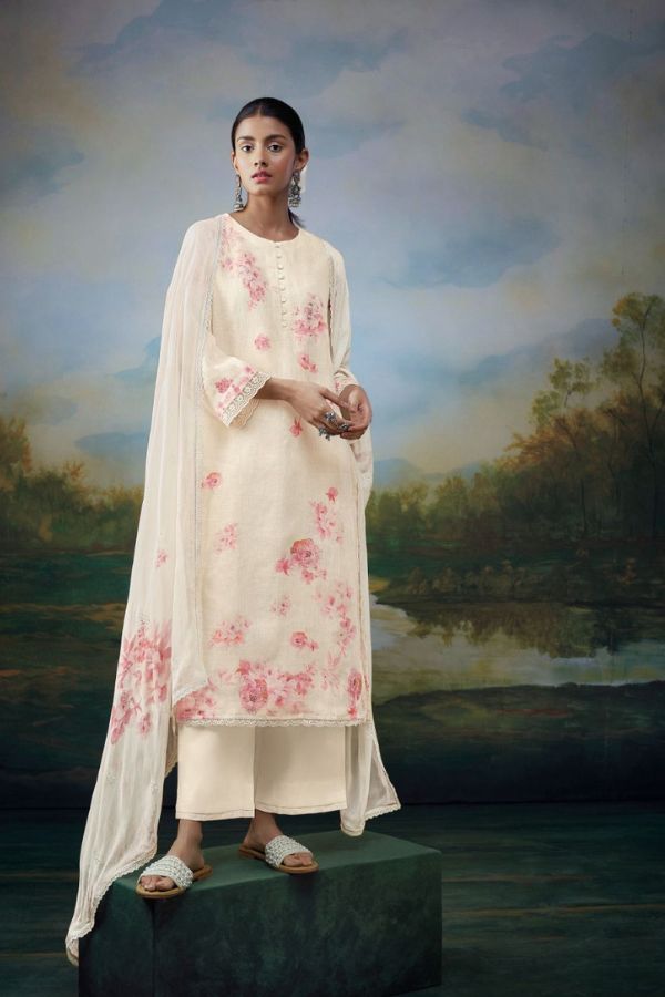 Ganga Fashions Esmarie Linen Printed Ladies Suit C1801