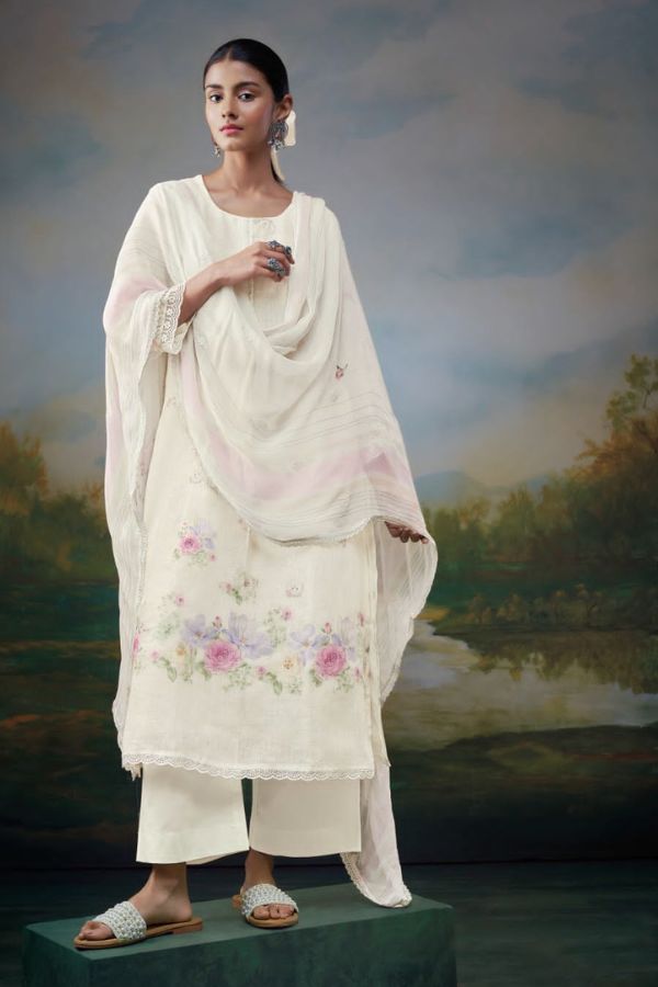 Ganga Fashions Esmarie Linen Printed Ladies Suit C1806