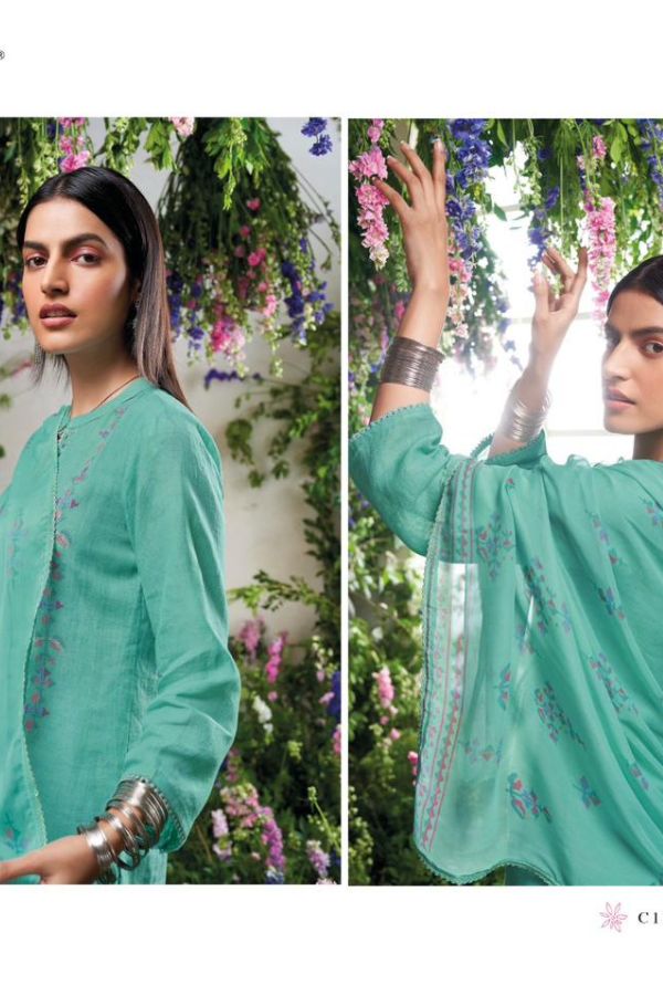 Ganga Fashions Shelah Linen Unstitched Ladies Suits C1782