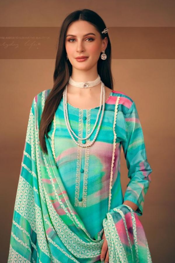 Glossy Simar Elliza Pure lawn cotton Salwar Suits 3540 B